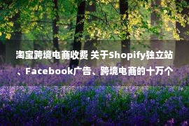 淘宝跨境电商收费 关于Shopify独立站、Facebook广告、跨境电商的十万个为什么