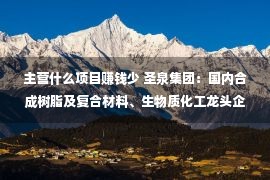 主营什么项目赚钱少 圣泉集团：国内合成树脂及复合材料、生物质化工龙头企业