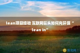 lean项目经验 互联网巨头如何向环保“lean in”