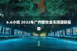 6.6小吃 2022年广州餐饮业市场调研报告