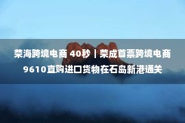 荣海跨境电商 40秒｜荣成首票跨境电商9610直购进口货物在石岛新港通关