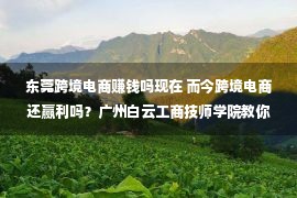 东莞跨境电商赚钱吗现在 而今跨境电商还赢利吗？广州白云工商技师学院教你若何做跨境电商