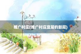 推广村庄(推广村庄宜居的新闻)