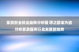 家政创业就业趋势分析图 呼之即来为你分析家政服务行业发展新趋势