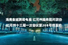 海南金城跨境电商 红河州商务局对政协红河州十三届一次会议第208号提案的答复