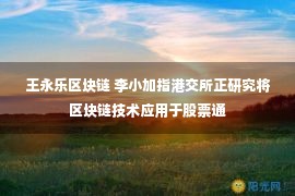 王永乐区块链 李小加指港交所正研究将区块链技术应用于股票通