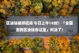 区块链被抓视频 今日上午10时！「全国首例区块链存证案」判决了！