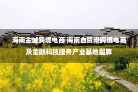 海南金城跨境电商 海南自贸港跨境电商及金融科技服务产业基地揭牌