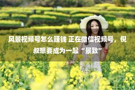 风景视频号怎么赚钱 正在微信视频号，倪叔想要成为一起“景致”