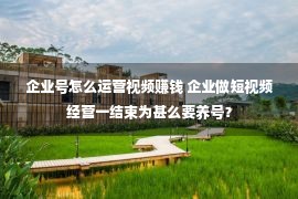 企业号怎么运营视频赚钱 企业做短视频经营一结束为甚么要养号？