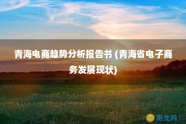 青海电商趋势分析报告书 (青海省电子商务发展现状)