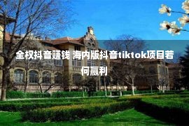 全权抖音赚钱 海内版抖音tiktok项目若何赢利