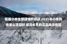 假期小本生意赚钱好项目 2021年小本投资甚么项目好 顺应贫民的买卖虽没有起眼却很赢利