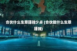 合伙什么生意赚钱少点 (合伙做什么生意赚钱)