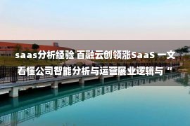 saas分析经验 百融云创领涨SaaS 一文看懂公司智能分析与运营展业逻辑与“含金量”