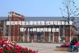 做视频号怎么赚钱原理:视频号能怎么变现？10种案例现身说法