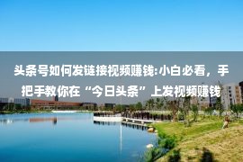 头条号如何发链接视频赚钱:小白必看，手把手教你在“今日头条”上发视频赚钱，快来收藏