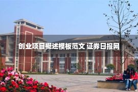 创业项目概述模板范文 证券日报网