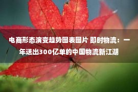 电商形态演变趋势图表图片 即时物流：一年送出300亿单的中国物流新江湖