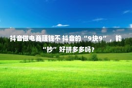 抖音做电商赚钱不 抖音的“9块9”，能“抄”好拼多多吗？