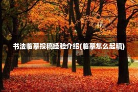 书法临摹投稿经验介绍(临摹怎么起稿)