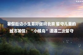 暑假街边小生意好做吗北京 留守儿童的城市暑假：“小候鸟”遭遇二次留守