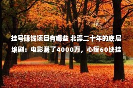 挂号赚钱项目有哪些 北漂二十年的底层编剧：电影赚了4000万，心疼60块挂号费