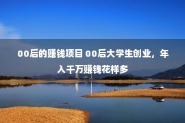 00后的赚钱项目 00后大学生创业，年入千万赚钱花样多