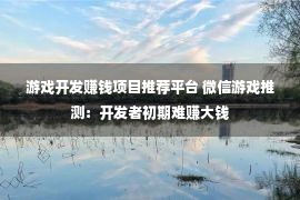 游戏开发赚钱项目推荐平台 微信游戏推测：开发者初期难赚大钱