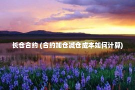 长仓合约 (合约加仓减仓成本如何计算)