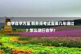 自学自学方案 税务师考试需要几年通过？怎么进行自学？