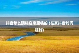 抖音怎么赚钱在家赚钱的 (在家抖音如何赚钱)