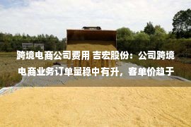 跨境电商公司费用 吉宏股份：公司跨境电商业务订单量稳中有升，客单价趋于稳定