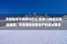 币安链提币通道叫什么 再增15种法币充值通道，币安推动加密资产的全球普及