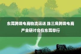 东莞跨境电商物流运送 珠三角跨境电商产业研讨会在东莞举行