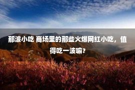 那波小吃 商场里的那些火爆网红小吃，值得吃一波嘛？