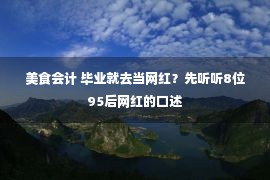 美食会计 毕业就去当网红？先听听8位95后网红的口述