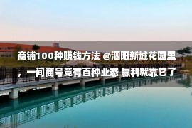 商铺100种赚钱方法 @泗阳新城花园里，一间商号竟有百种业态 赢利就靠它了