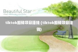 tiktok搬砖项目赚钱 (tiktok搬砖项目赚钱)