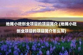 地摊小吃创业项目的项目简介 (地摊小吃创业项目的项目简介怎么写)