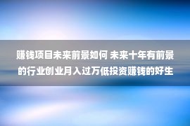 赚钱项目未来前景如何 未来十年有前景的行业创业月入过万低投资赚钱的好生意项目推荐