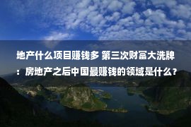 地产什么项目赚钱多 第三次财富大洗牌：房地产之后中国最赚钱的领域是什么？