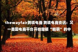 thewayfair跨境电商 跨境电商资讯：又一美国电商平台开始整顿“精明”的中