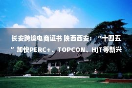 长安跨境电商证书 陕西西安：“十四五”加快PERC+、TOPCON、HJT等新兴技术研发