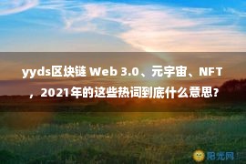 yyds区块链 Web 3.0、元宇宙、NFT，2021年的这些热词到底什么意思？