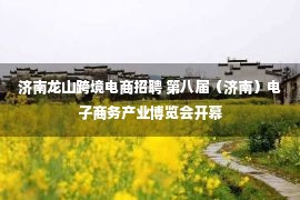 济南龙山跨境电商招聘 第八届（济南）电子商务产业博览会开幕