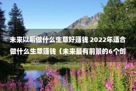 未来以后做什么生意好赚钱 2022年适合做什么生意赚钱（未来最有前景的6个创业项目）