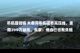 吊机赚钱嘛 夫君开吊机碰着高压线，索赔200万被拒，东家：他自已也有负担