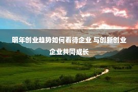 明年创业趋势如何看待企业 与创新创业企业共同成长