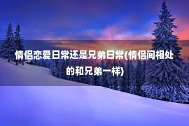 情侣恋爱日常还是兄弟日常(情侣间相处的和兄弟一样)